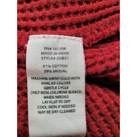 Soft Surroundings Knit Top XS Red Black Paisley Pattern Cowl Neck Long Sleeve - Picture 8 of 12